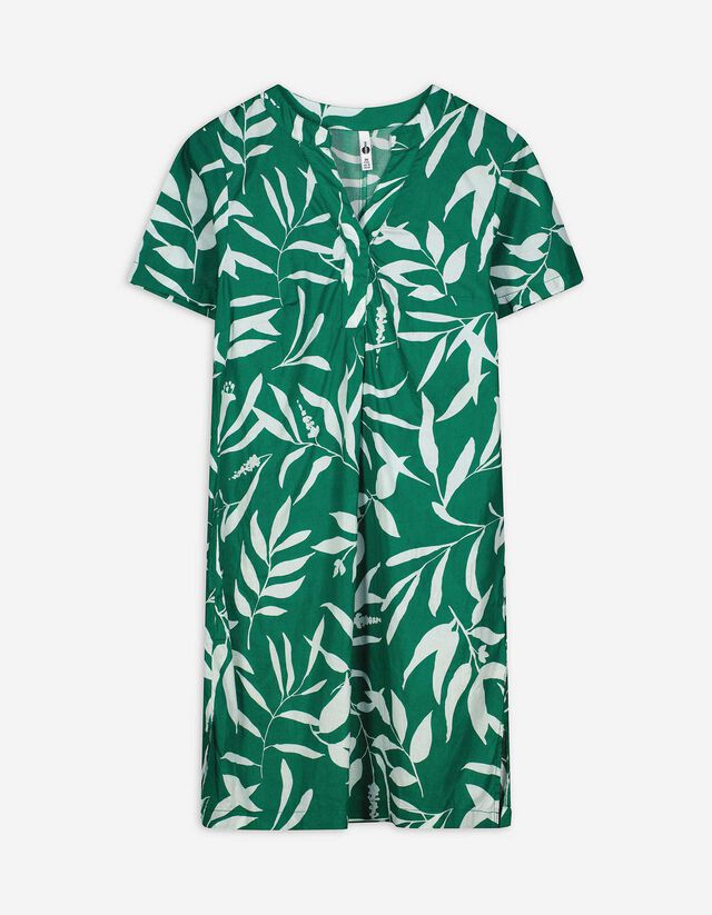 Rochie - Fantă laterală - Verde inchis