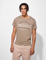 T-Shirt - Print - hellbraun