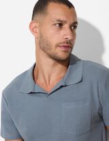 Poloshirt - Waffelstruktur - hellblau