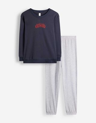 Pyjama Set aus Shirt und Hose - Print - Bunt