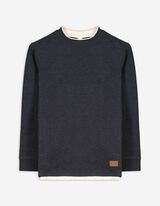 Tričko s dlouhým rukávem - Nadměrný střih Oversized Fit - tmave seda