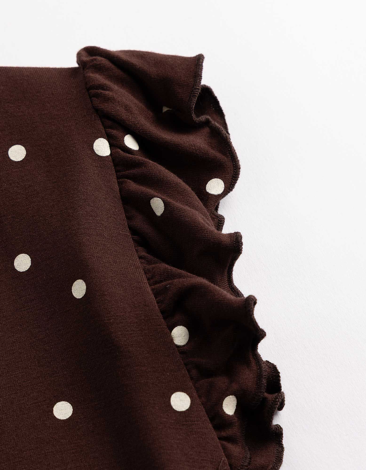 Top - Polkadots - Donkerbruin