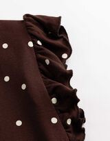 Top - Polkadots - Donkerbruin