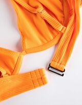 Bikinová podprsenka - Jemný žebrový materiál - oranzova