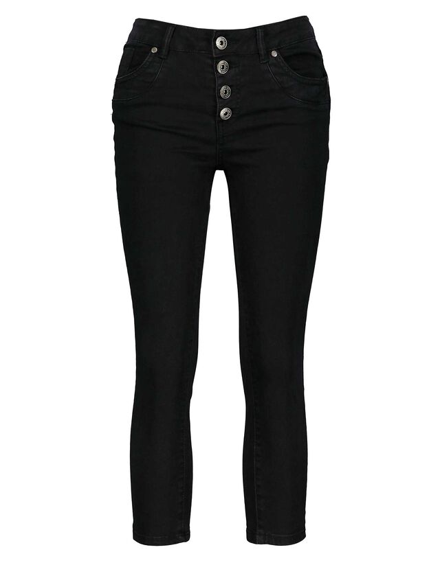 Pantaloni-3/4 - Conținut stretch - Negru