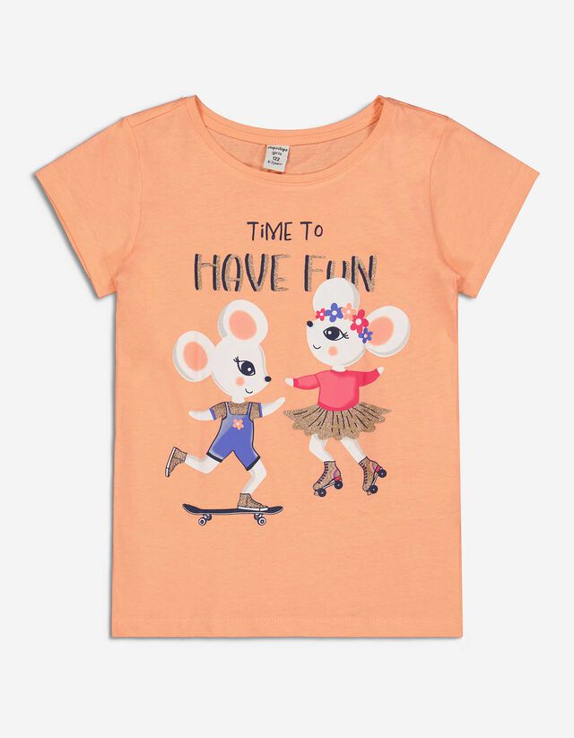 Tricou - Imprimeu sclipici - Roz