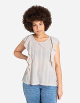 blúzka - Rukávy s volánmi - biely