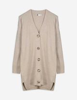 Longcardigan - Aufgesetze Taschen - beige