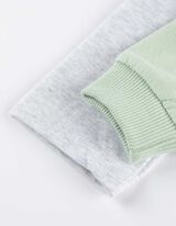 Set aus Sweatshirt und Leggings - Schleifenapplikation - grün