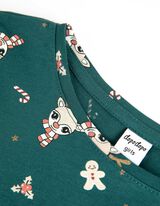 koszulka z długim rękawem - nadruk na całej powierzchni - zielony