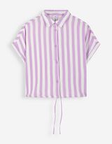 Hemdbluse - Allover-Print - Rosa