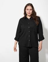 Hemdjacke - Aufgesetze Taschen - schwarz