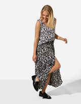 Blusentop - Allover-Print - Schwarz