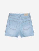 Pantaloni scurți - Talie &icirc;naltă - Albastru deschis