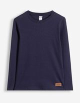 Langarmshirt - Feinripp - Dunkelblau