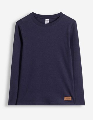 Langarmshirt - Feinripp - Dunkelblau