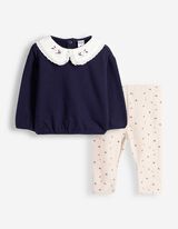 Set aus Sweatshirt und Leggings - Bubikragen - Dunkelblau