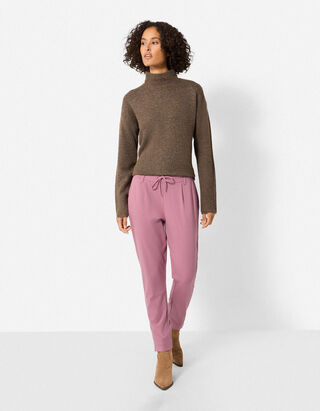 Broek - Regular fit - Bessenrood
