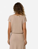 Gebreid overhemd - Viscosemix - Beige