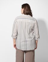 Bluse - Streifen - weiß