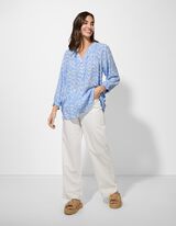 Bluse - Allover-Print - hellblau