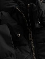 Outdoorjacke - Material-Mix - Schwarz