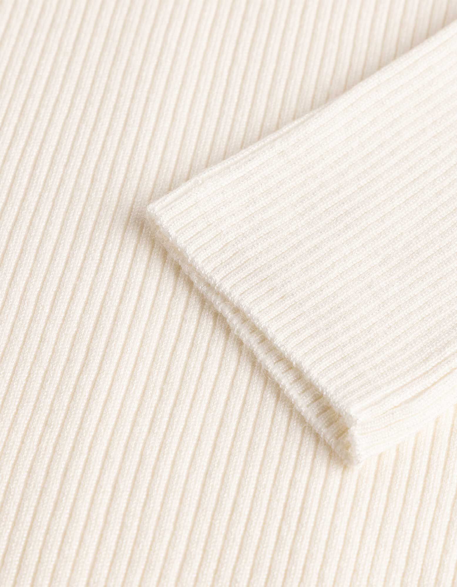 Pullover - Rippenstruktur - Beige