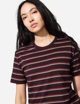 Majica kratkih rukava - Pruge - tamno lila