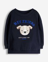 Sweatshirt - Applikation - dunkelblau