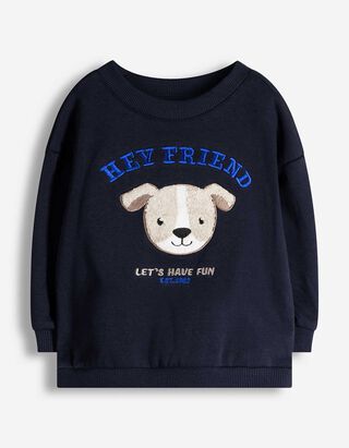 Sweatshirt - Applikation - dunkelblau
