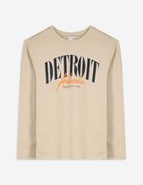 Langarmshirt - Frontprint - beige