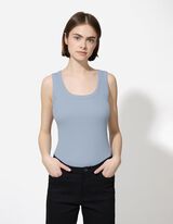 Top - Geribde structuur - lichtblauw