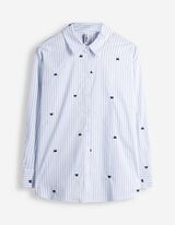 Bluse - Stickerei - hellblau