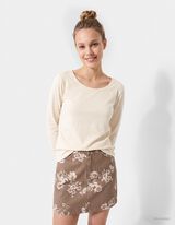 Langarmshirt - Baumwolle - Hellgelb