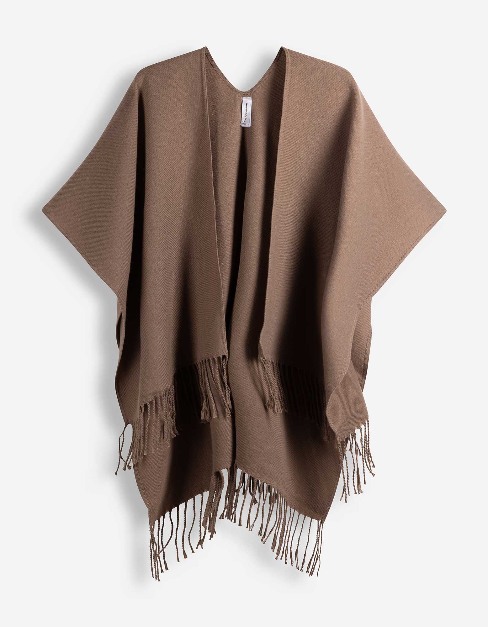 Poncho - Effen - bruin