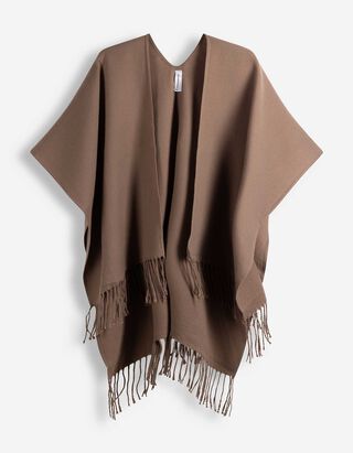 Poncho - Effen - bruin