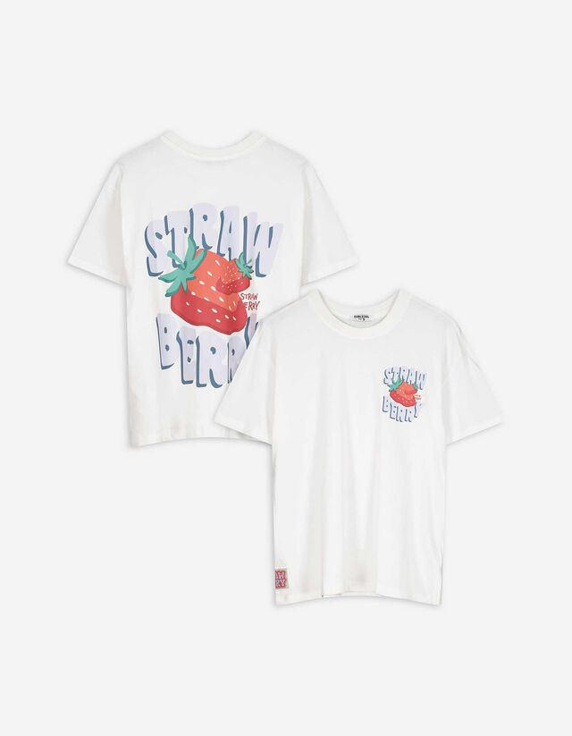 T-Shirt - Rückenprint - weiß