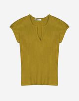 Strickshirt - Viskose-Mix - grün