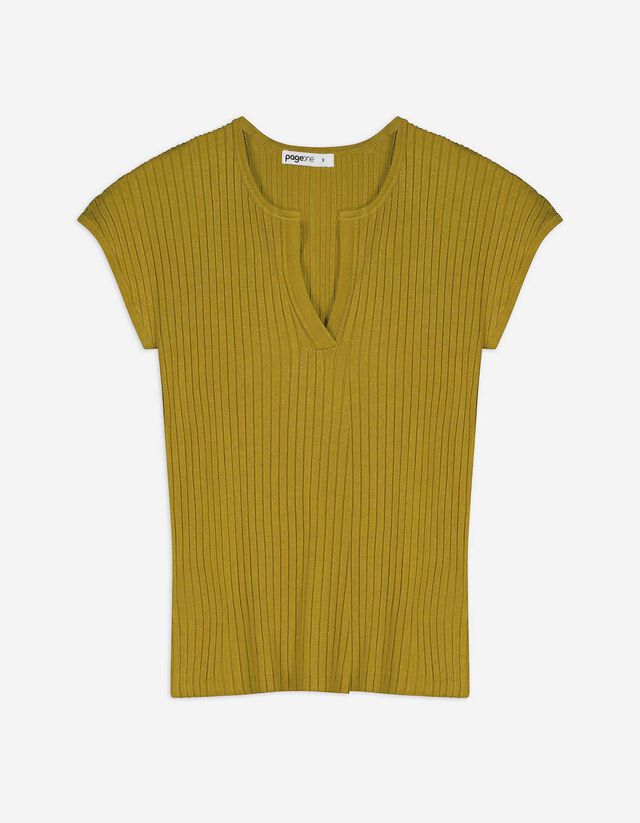 Strickshirt - Viskose-Mix - grün