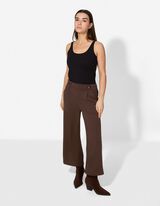 Hose - Elastischer Verschluss - dunkelbraun