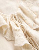 Cardigan - &Auml;rmel mit Volants - wei&szlig;