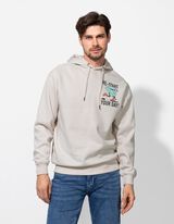 Mikina s kapucňou - Zadný výtlačok - bezova