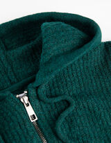 rozpinany sweter - kr&oacute;tki - ciemny zielony