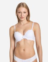 Soutien-gorge ampliforme - Nœud appliqué - blanc