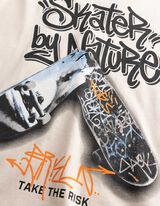 Langarmshirt - Frontprint - Hellgrau