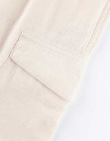 Spodnie cargo - mieszanka lniana - bialy