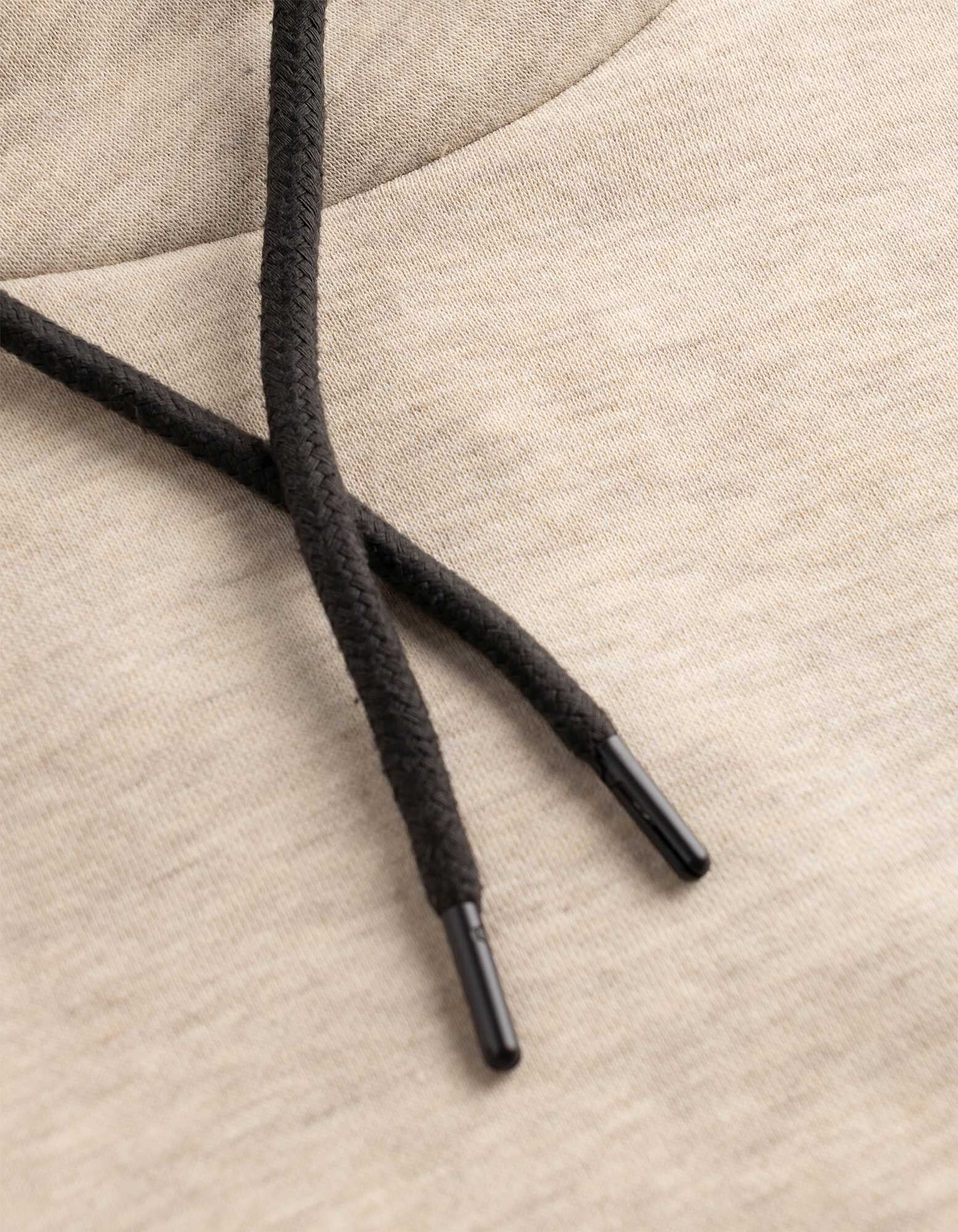 Sweatshirt - Schalkragen - Beige