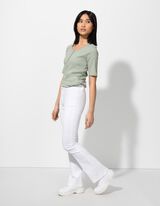 T-shirt - Geribde structuur - groen