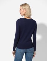 Pullover - Zierknöpfe - dunkelblau