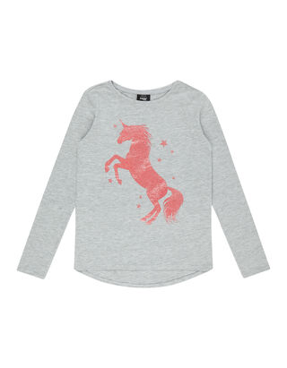M&auml;dchen Longsleeve mit Einhorn-Print